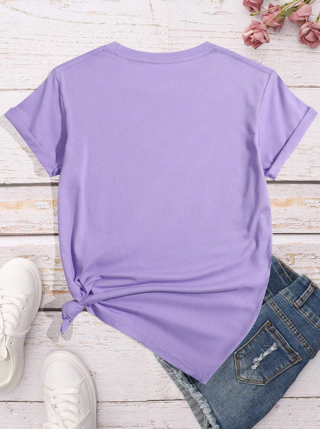 INAWLY Camiseta gráfica con cuello redondo estampada con mariposas y estrellas para mujeres