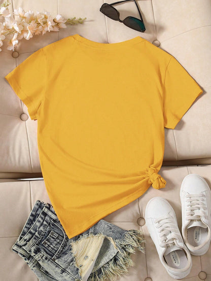 INAWLY Camiseta de manga corta simple y casual de uso diario para mujer en verano