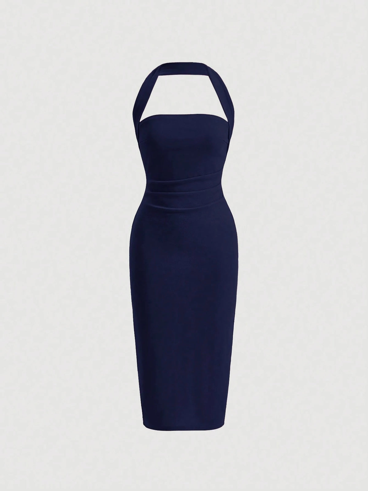 Firerie Vestido ajustado de cuello halter fruncido sin espalda