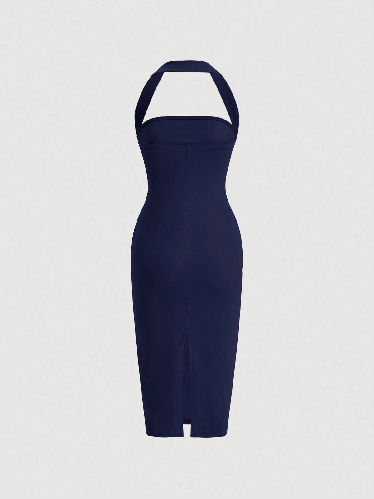 Firerie Vestido ajustado de cuello halter fruncido sin espalda