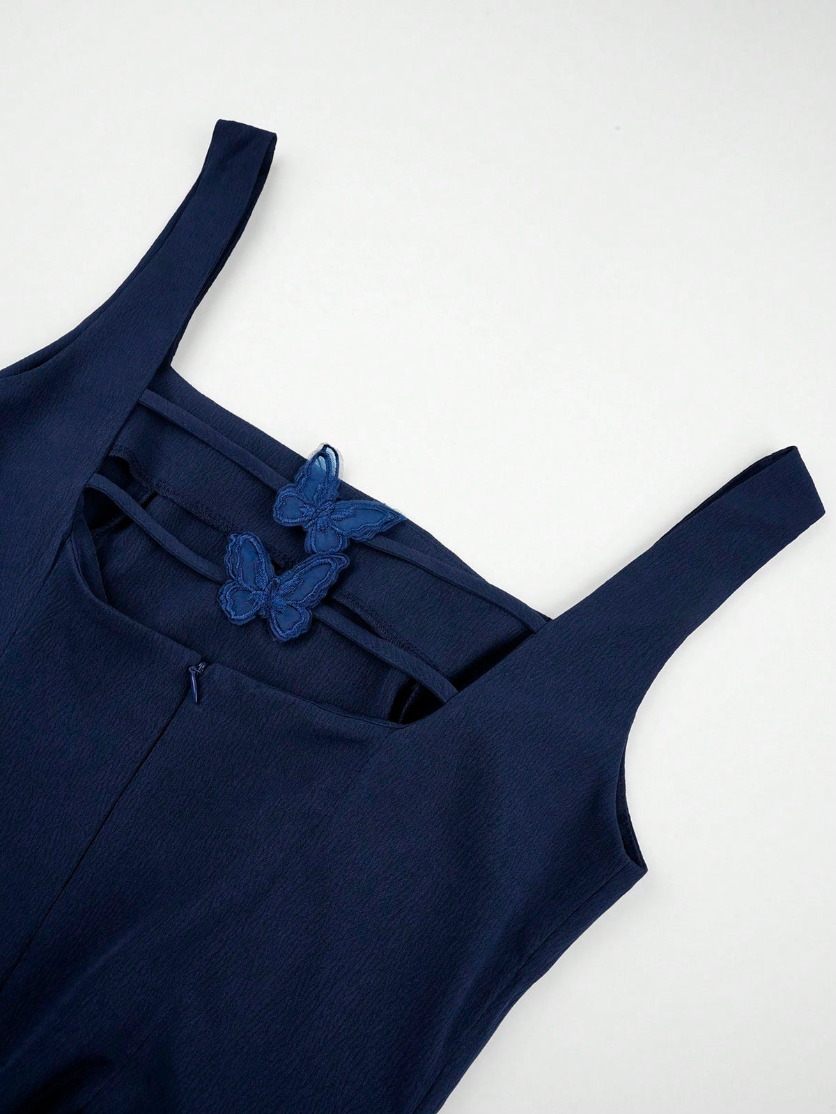 Seusyu Vestido midi elegante de mujer con cuello cuadrado, diseño plisado y sin mangas de unicolor