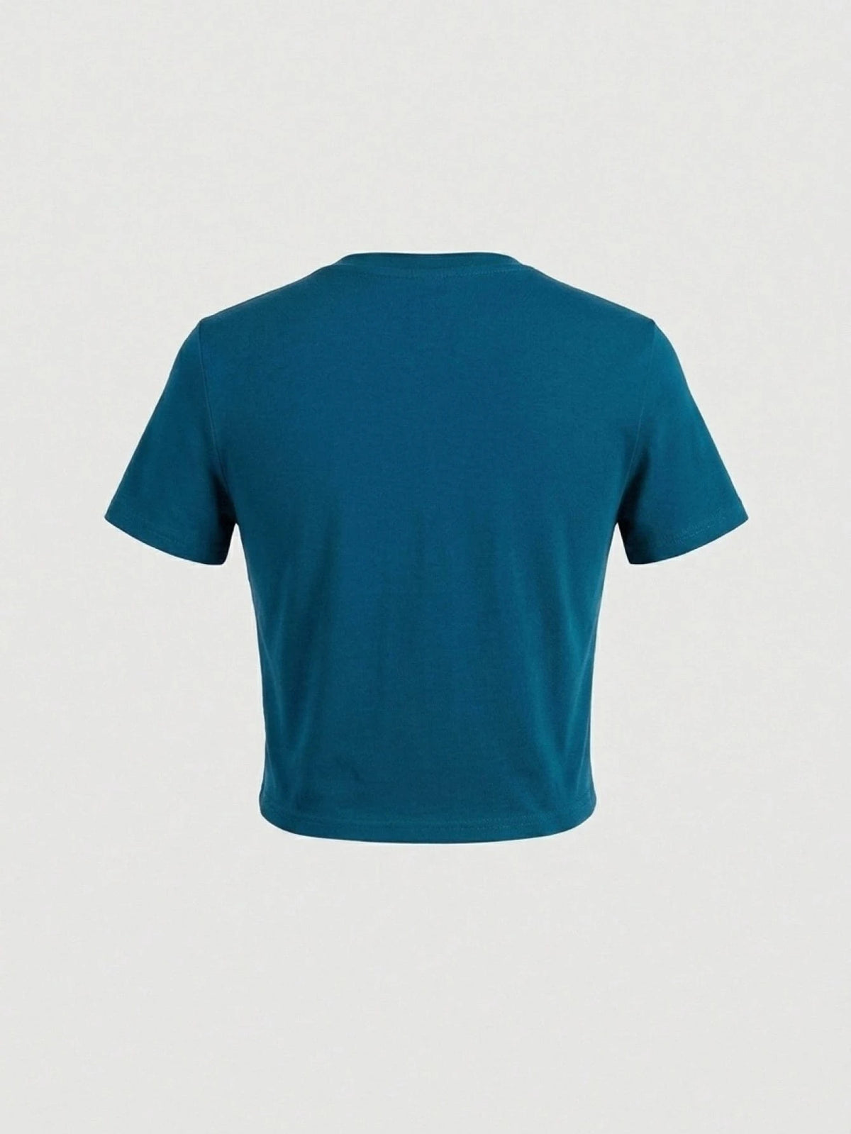 Dazy-Less Camiseta corta de cuello redondo de color sólido, estilo "Old Money", ropa casual de verano para mujer en el trabajo