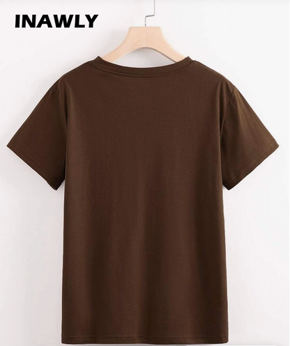 INAWLY Camiseta con estampado de café, camisetas gráficas para mujer