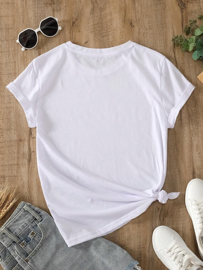 INAWLY Camiseta de mujer de cuello redondo con estampado floral
