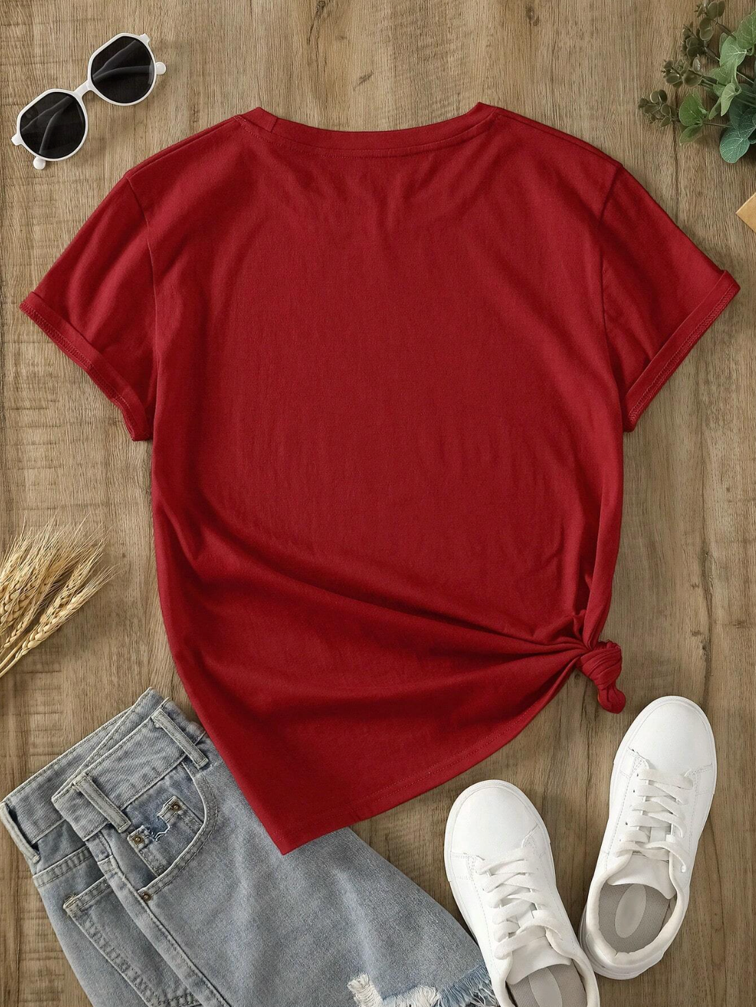 INAWLY Camiseta con estampado floral con letra