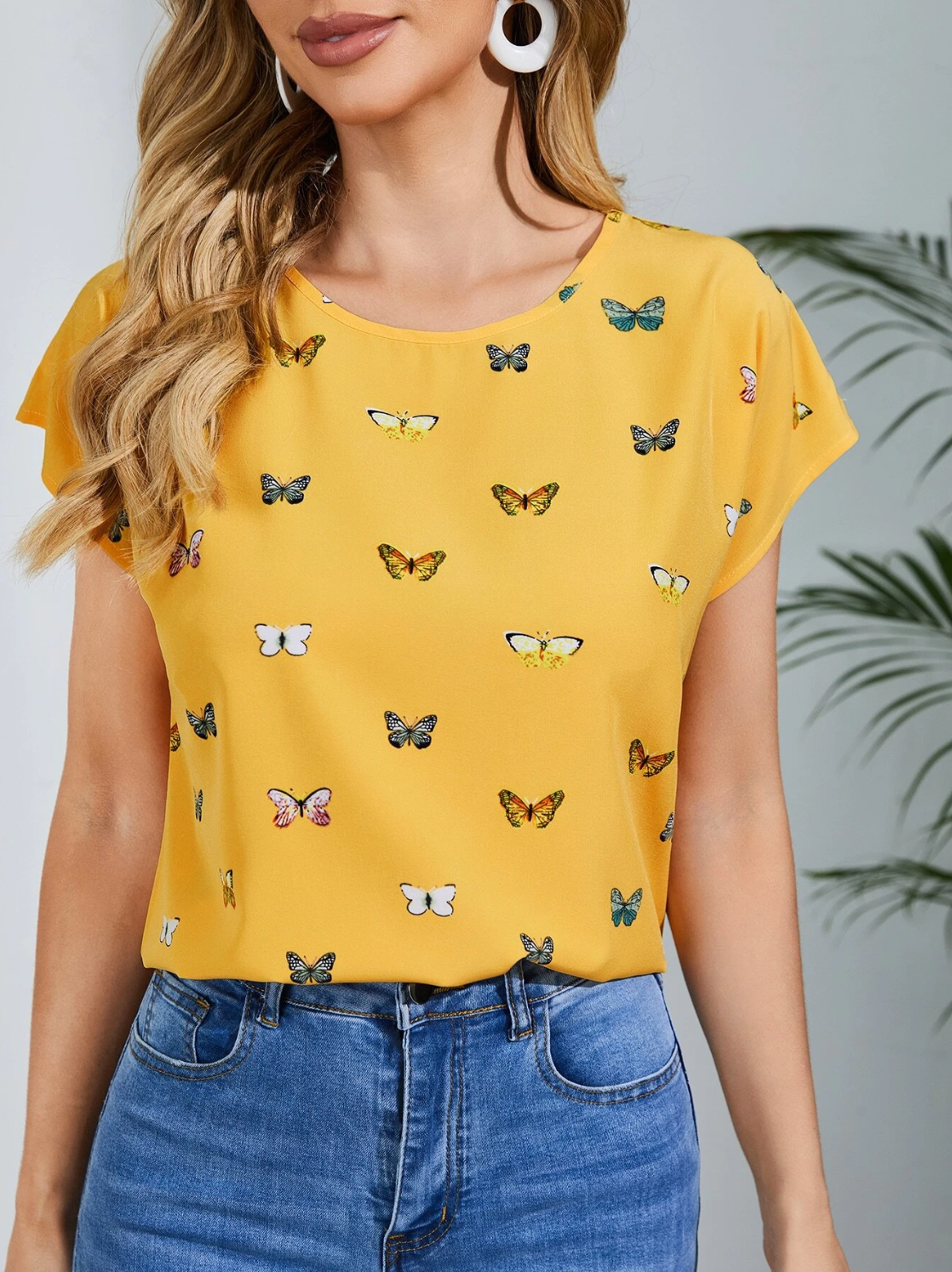 SHEIN LUNE Top con estampado de mariposa
