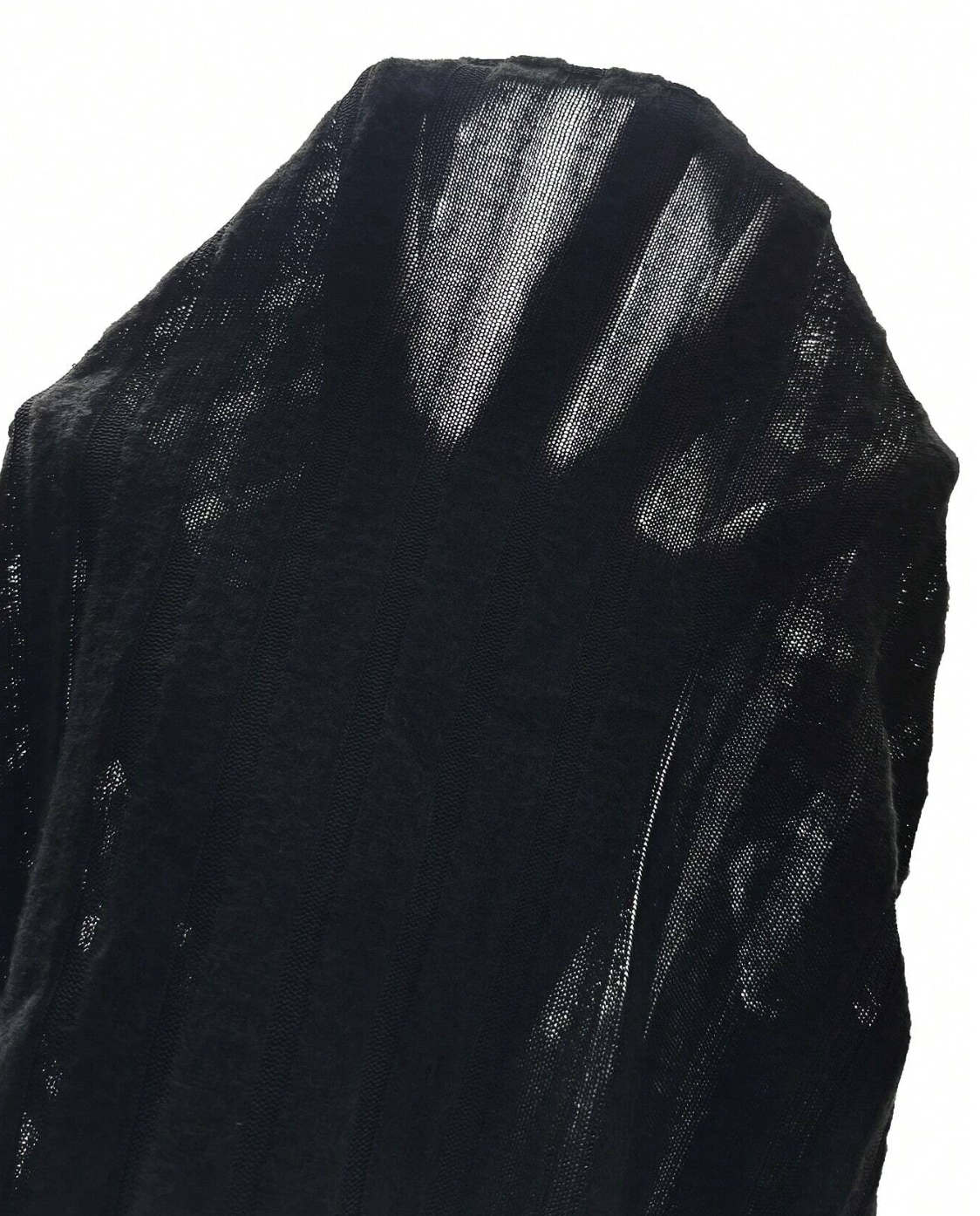 SHEIN Essnce Falda de cintura alta con abertura en el muslo, de punto acanalado, con abertura y abertura en el muslo, negra, de talle alto y silueta ajustada, para mujer, de uso casual diario, para primavera/otoño
