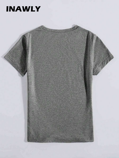 INAWLY Camiseta de manga corta y cuello redondo con diseño de conejo de dibujos animados, ideal para uso casual en Pascua